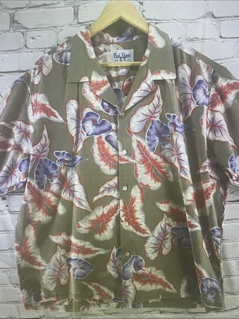 Olive Floral Short Sleeve Shirt